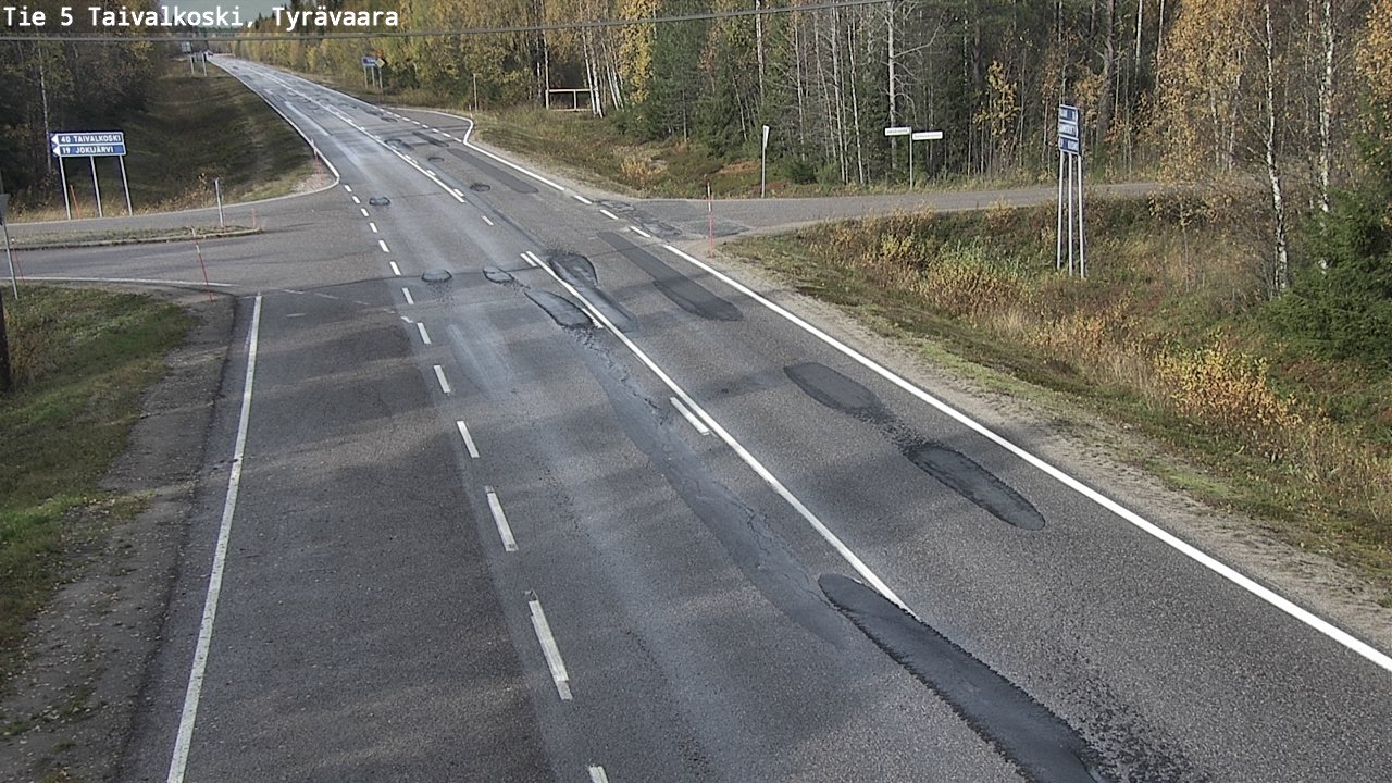 Weather Camera Image Väg 5 Taivalkoski, Tyrävaara, Taivalkoski, Pohjois-Pohjanmaa