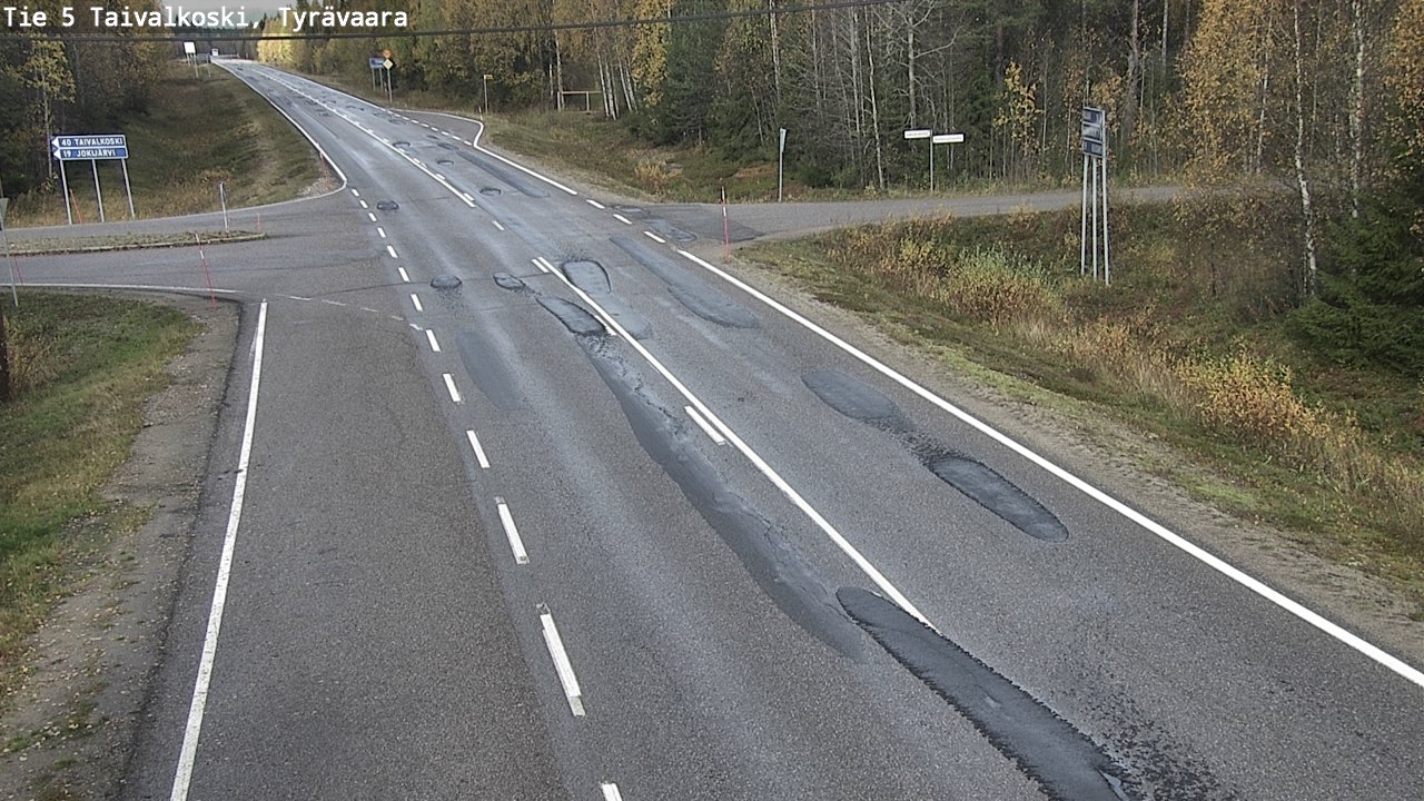 Weather Camera Image Väg 5 Taivalkoski, Tyrävaara, Taivalkoski, Pohjois-Pohjanmaa