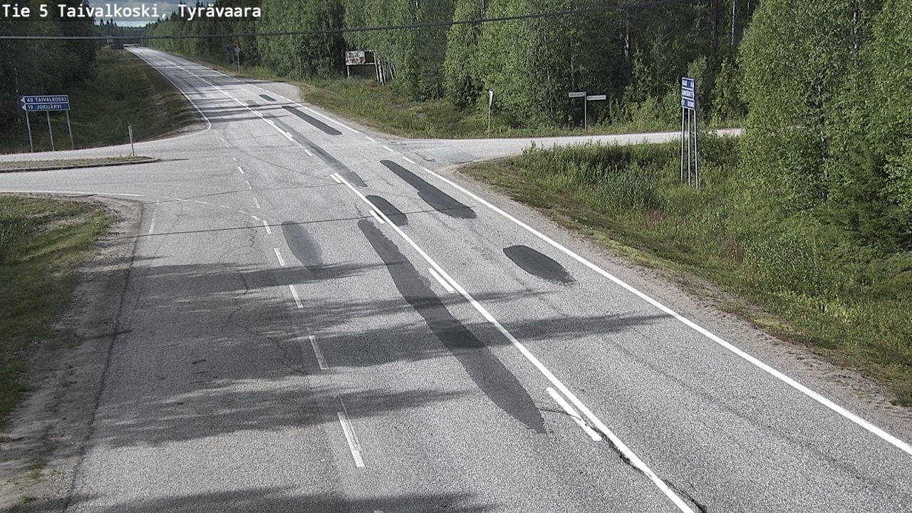 Weather Camera Image Väg 5 Taivalkoski, Tyrävaara, Taivalkoski, Pohjois-Pohjanmaa