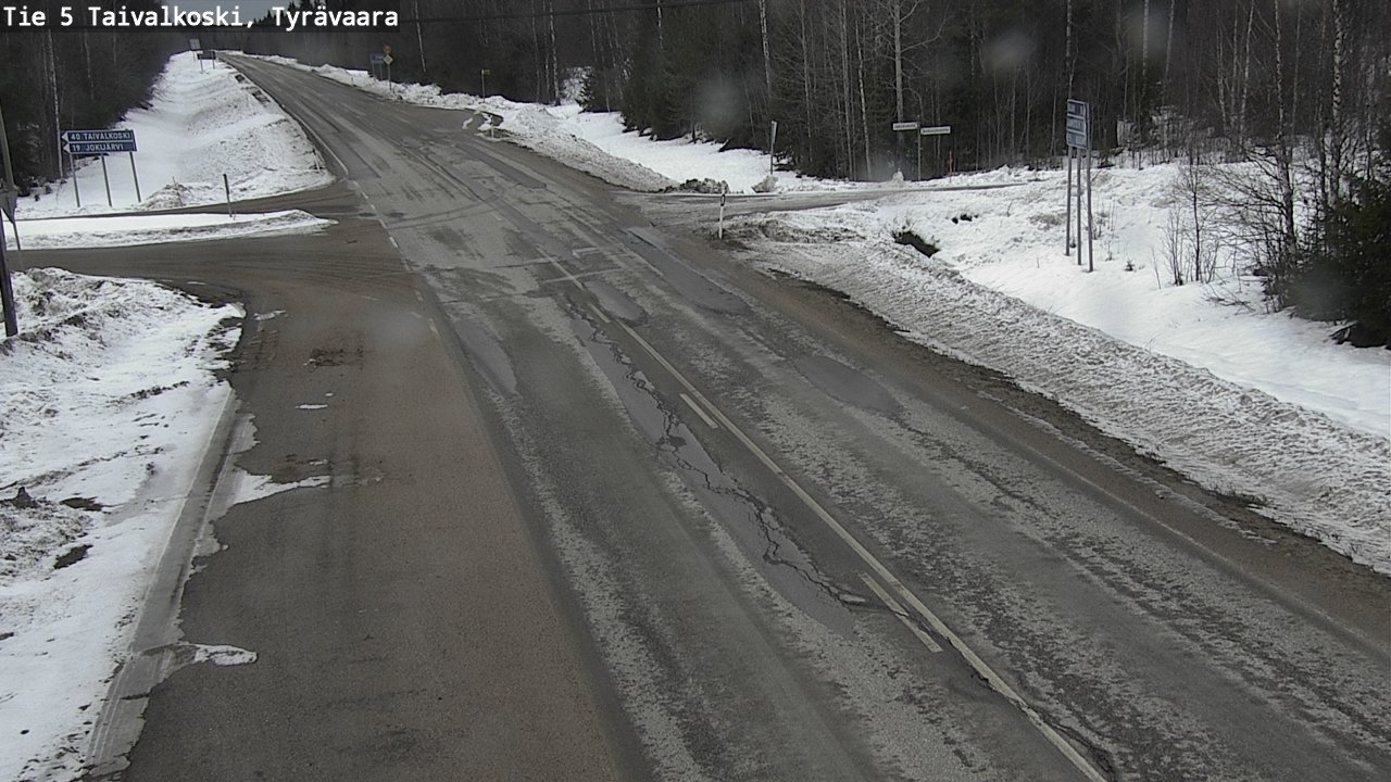 Weather Camera Image Road 5 Taivalkoski, Tyrävaara, Taivalkoski, Pohjois-Pohjanmaa