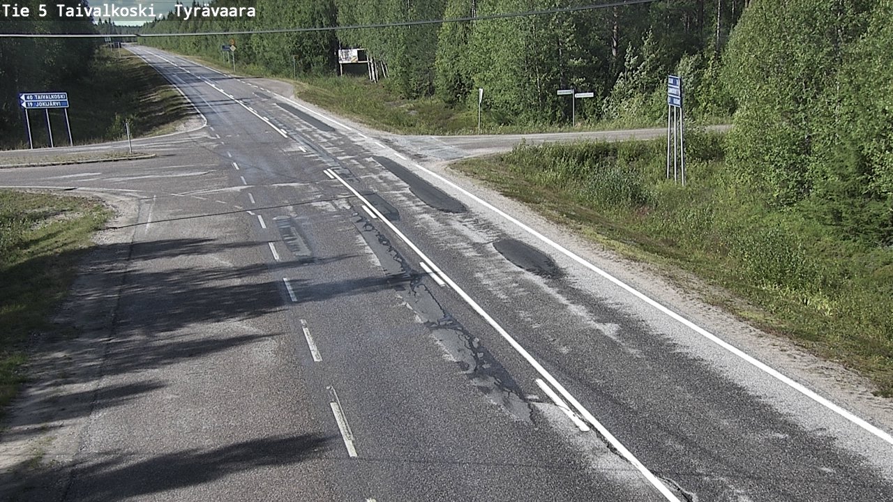 Weather Camera Image Väg 5 Taivalkoski, Tyrävaara, Taivalkoski, Pohjois-Pohjanmaa