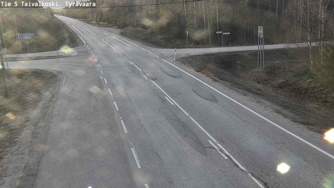 Weather Camera Image Road 5 Taivalkoski, Tyrävaara, Taivalkoski, Pohjois-Pohjanmaa