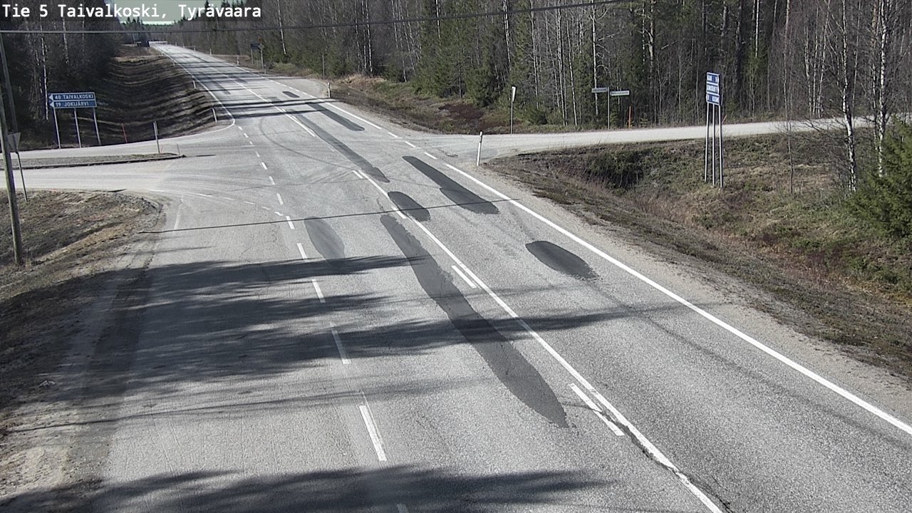 Weather Camera Image Road 5 Taivalkoski, Tyrävaara, Taivalkoski, Pohjois-Pohjanmaa