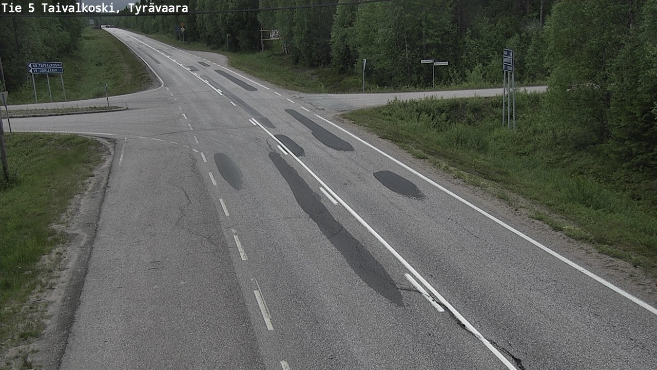 Weather Camera Image Road 5 Taivalkoski, Tyrävaara, Taivalkoski, Pohjois-Pohjanmaa