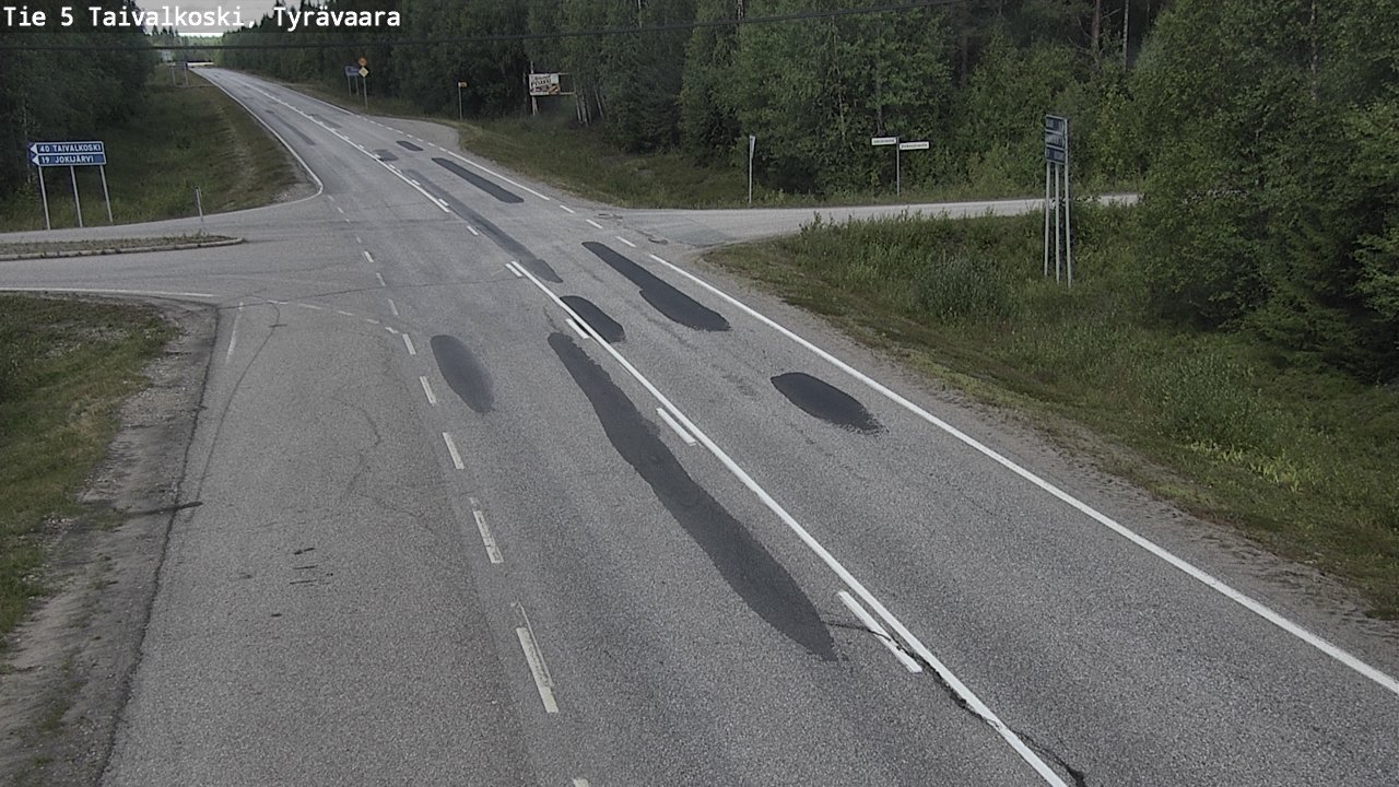 Weather Camera Image Road 5 Taivalkoski, Tyrävaara, Taivalkoski, Pohjois-Pohjanmaa