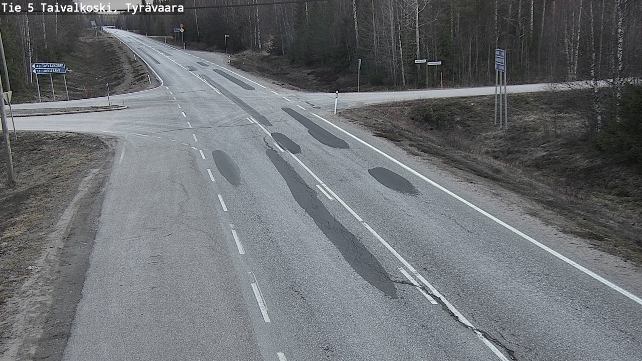 Weather Camera Image Road 5 Taivalkoski, Tyrävaara, Taivalkoski, Pohjois-Pohjanmaa