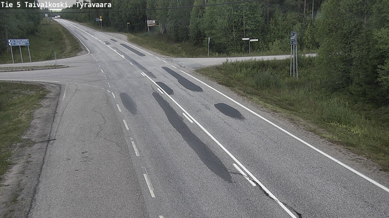 Weather Camera Image Road 5 Taivalkoski, Tyrävaara, Taivalkoski, Pohjois-Pohjanmaa