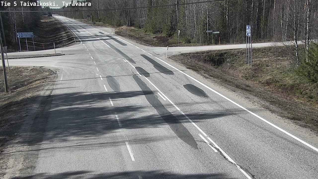 Weather Camera Image Road 5 Taivalkoski, Tyrävaara, Taivalkoski, Pohjois-Pohjanmaa