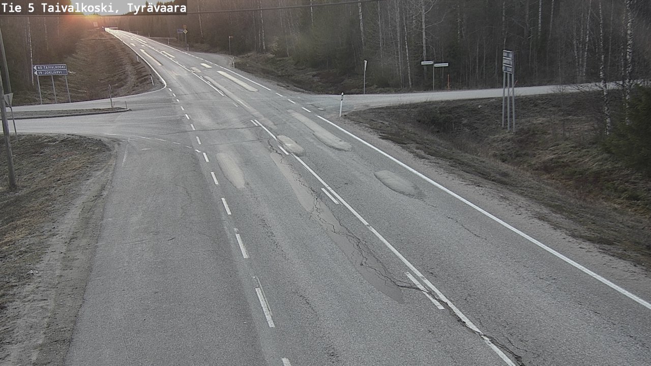 Weather Camera Image Road 5 Taivalkoski, Tyrävaara, Taivalkoski, Pohjois-Pohjanmaa