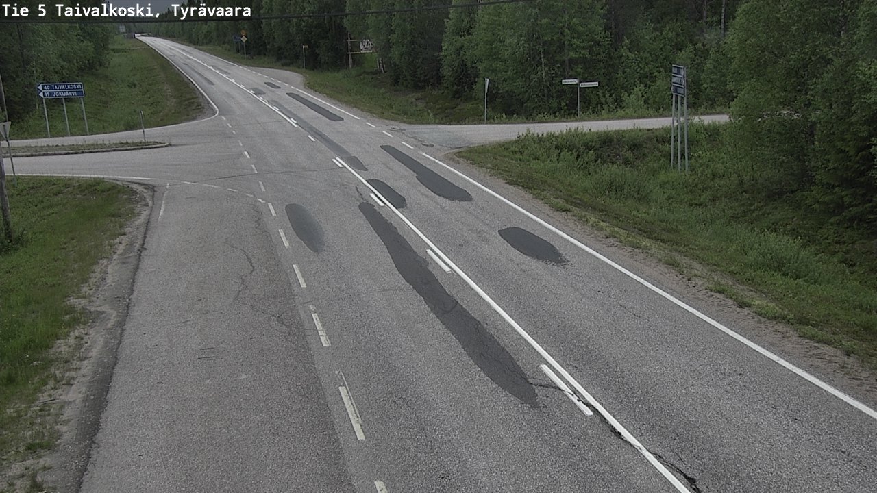 Weather Camera Image Road 5 Taivalkoski, Tyrävaara, Taivalkoski, Pohjois-Pohjanmaa