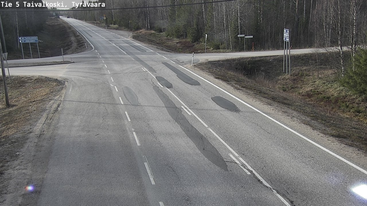 Weather Camera Image Road 5 Taivalkoski, Tyrävaara, Taivalkoski, Pohjois-Pohjanmaa