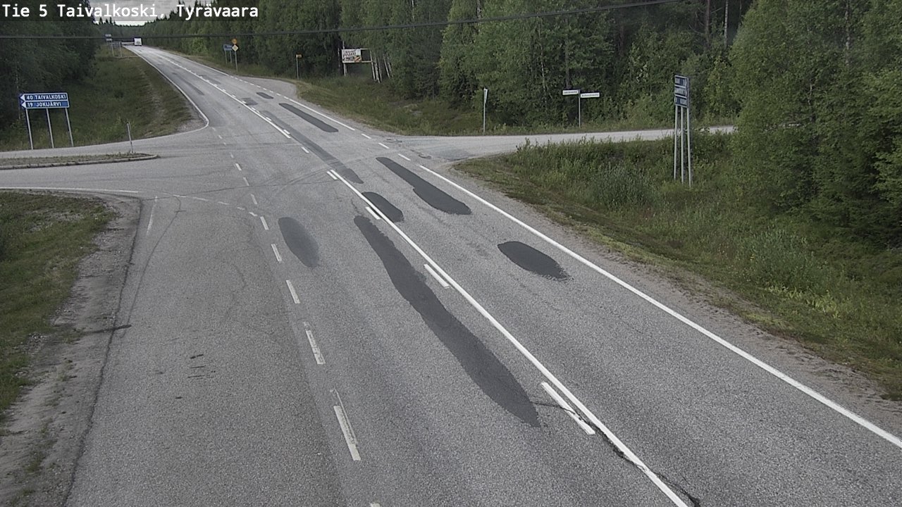Weather Camera Image Väg 5 Taivalkoski, Tyrävaara, Taivalkoski, Pohjois-Pohjanmaa