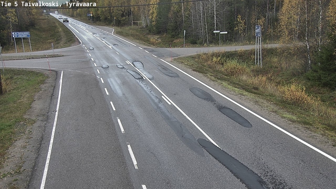 Weather Camera Image Väg 5 Taivalkoski, Tyrävaara, Taivalkoski, Pohjois-Pohjanmaa