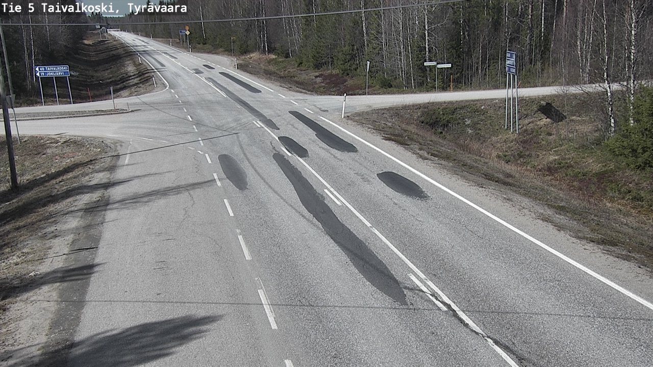 Weather Camera Image Road 5 Taivalkoski, Tyrävaara, Taivalkoski, Pohjois-Pohjanmaa