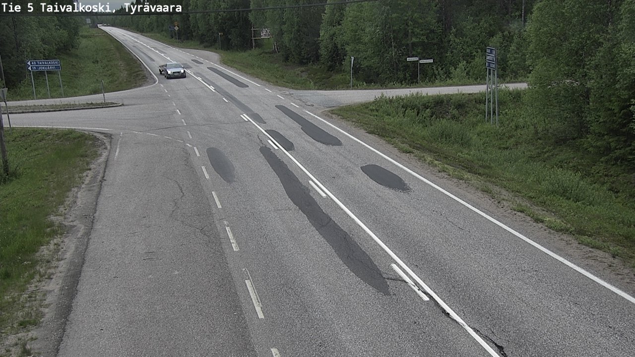 Weather Camera Image Road 5 Taivalkoski, Tyrävaara, Taivalkoski, Pohjois-Pohjanmaa