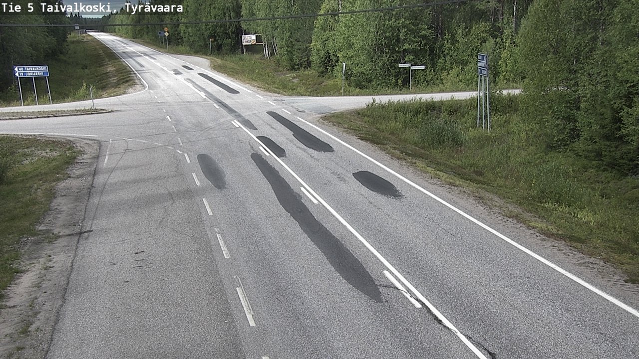 Weather Camera Image Väg 5 Taivalkoski, Tyrävaara, Taivalkoski, Pohjois-Pohjanmaa