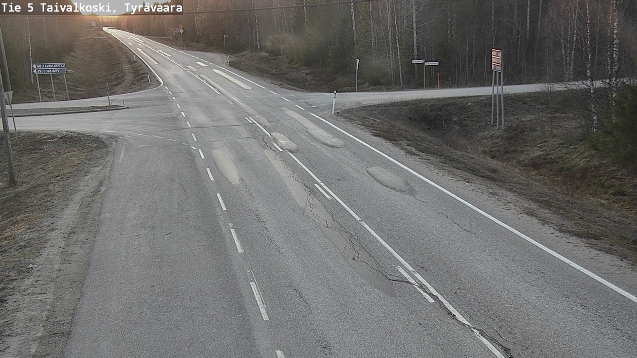 Weather Camera Image Road 5 Taivalkoski, Tyrävaara, Taivalkoski, Pohjois-Pohjanmaa