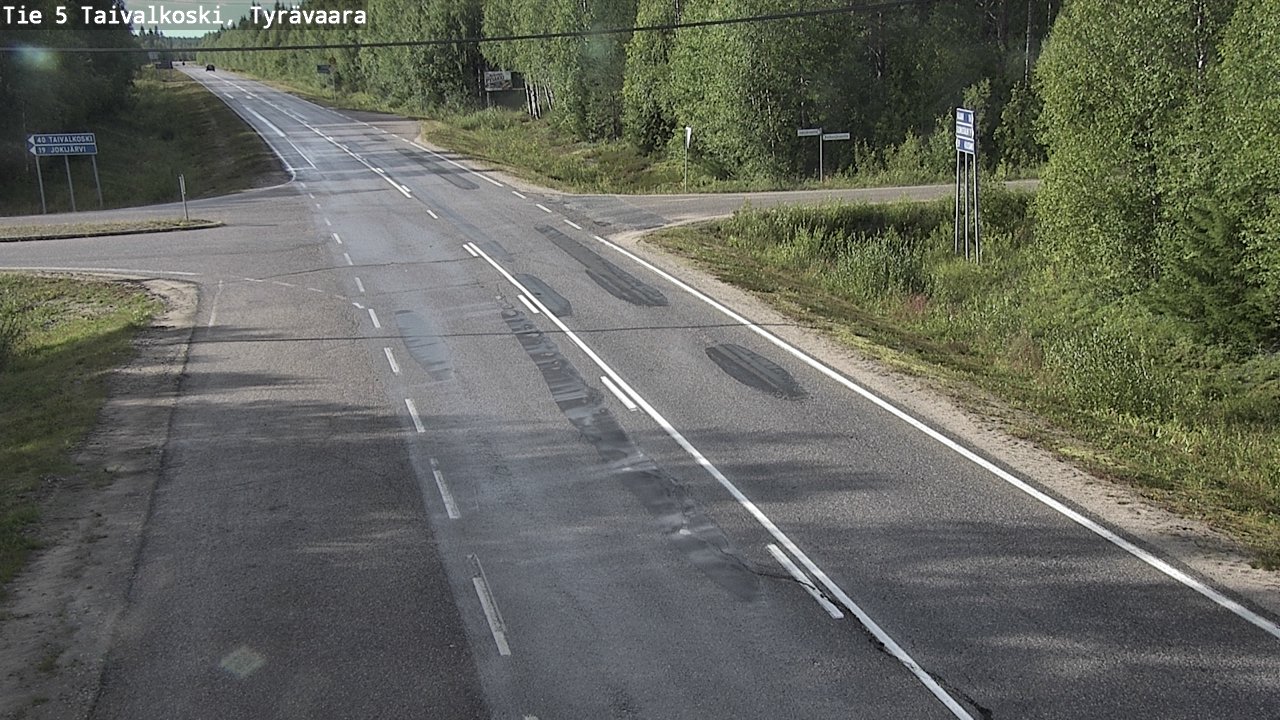 Weather Camera Image Väg 5 Taivalkoski, Tyrävaara, Taivalkoski, Pohjois-Pohjanmaa