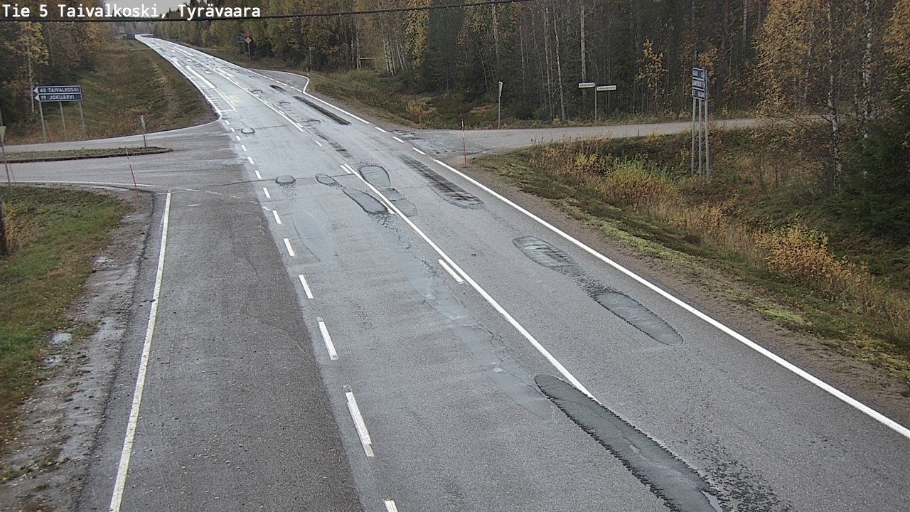 Weather Camera Image Väg 5 Taivalkoski, Tyrävaara, Taivalkoski, Pohjois-Pohjanmaa