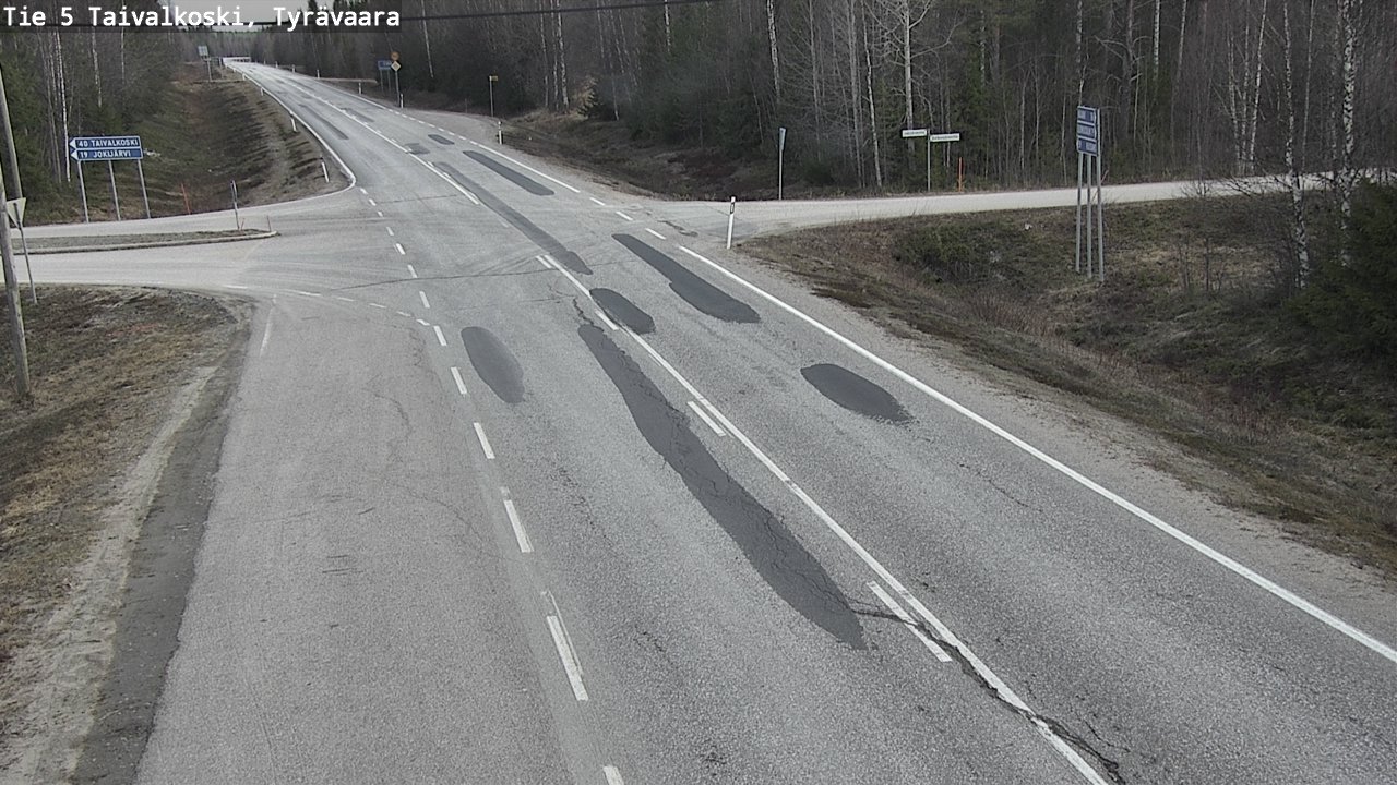 Weather Camera Image Road 5 Taivalkoski, Tyrävaara, Taivalkoski, Pohjois-Pohjanmaa