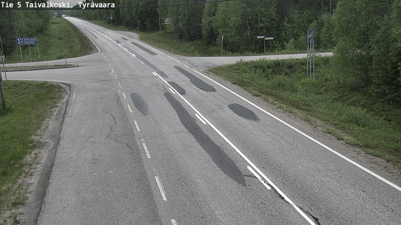 Weather Camera Image Väg 5 Taivalkoski, Tyrävaara, Taivalkoski, Pohjois-Pohjanmaa