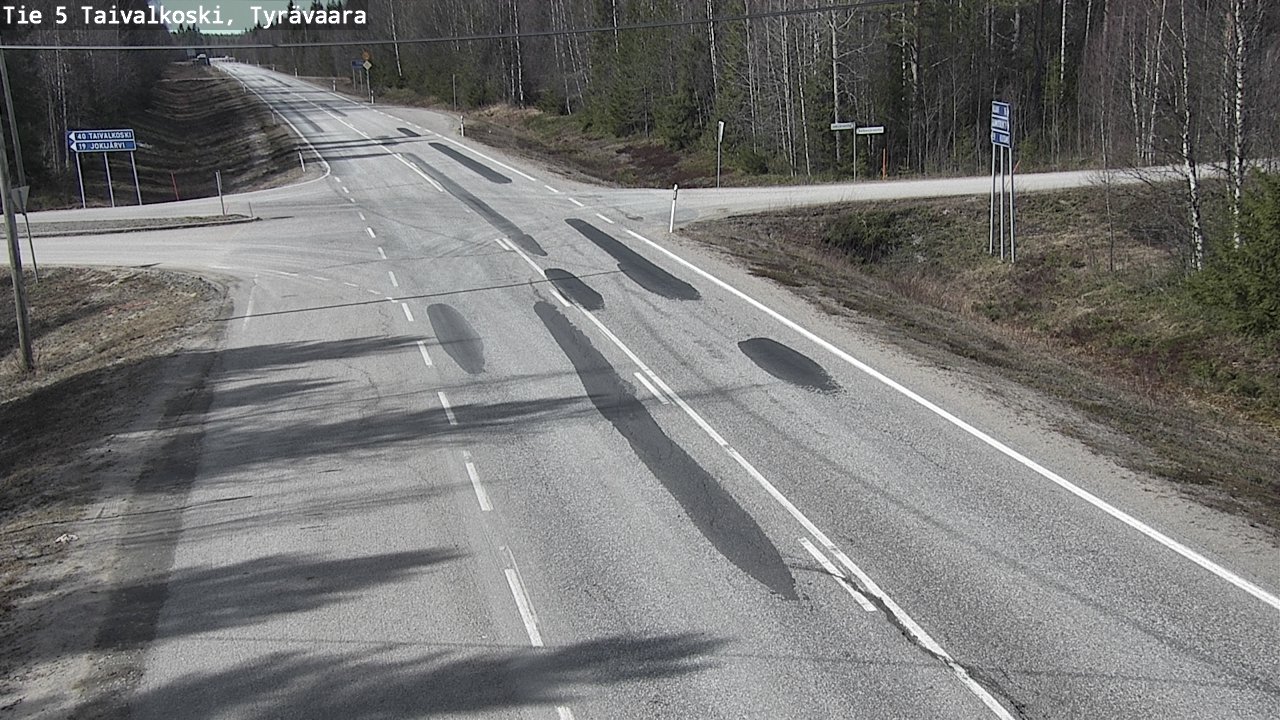 Weather Camera Image Road 5 Taivalkoski, Tyrävaara, Taivalkoski, Pohjois-Pohjanmaa