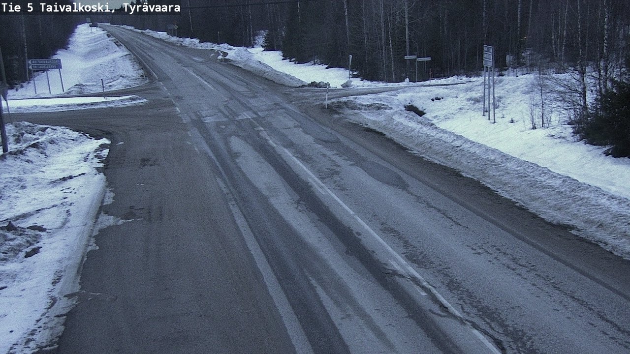 Weather Camera Image Väg 5 Taivalkoski, Tyrävaara, Taivalkoski, Pohjois-Pohjanmaa