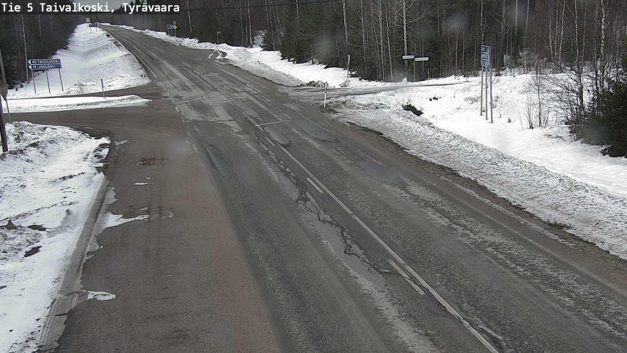 Weather Camera Image Road 5 Taivalkoski, Tyrävaara, Taivalkoski, Pohjois-Pohjanmaa