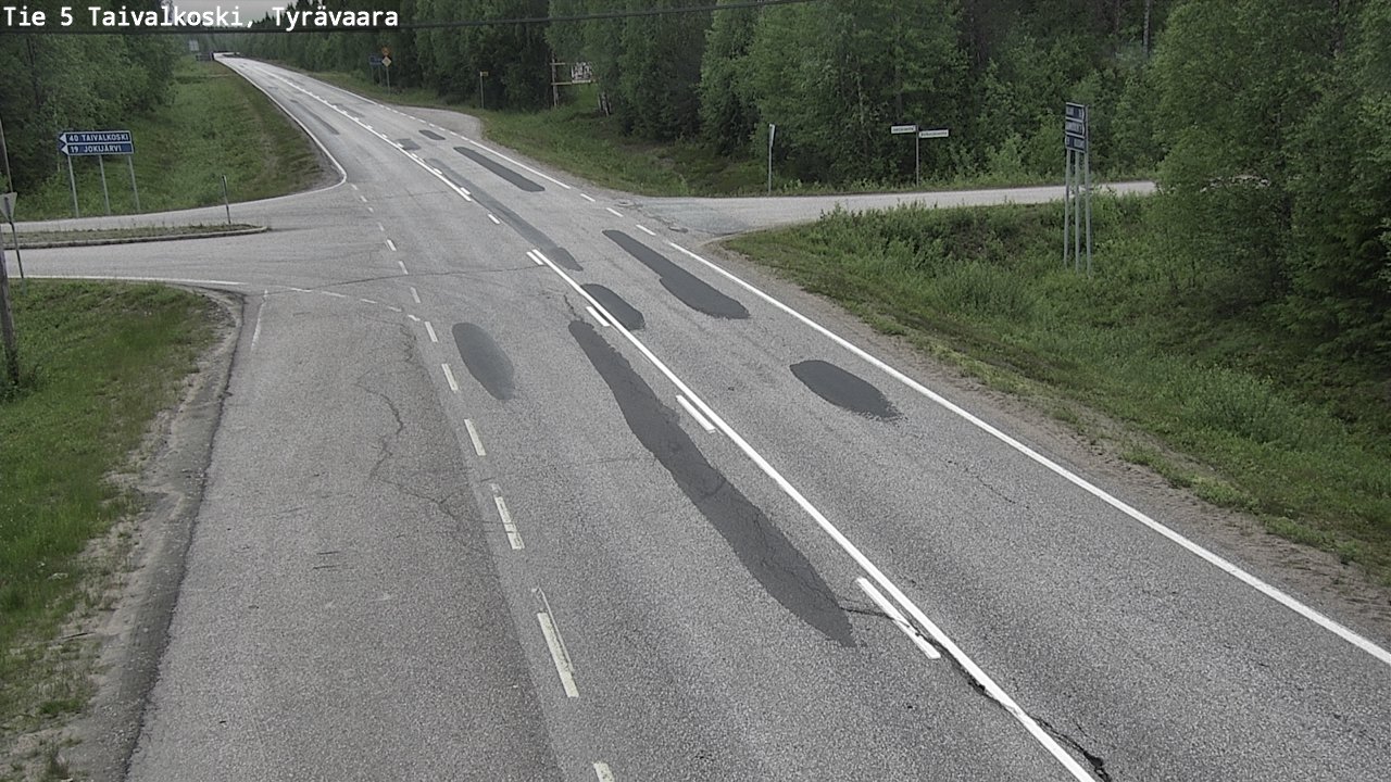 Weather Camera Image Väg 5 Taivalkoski, Tyrävaara, Taivalkoski, Pohjois-Pohjanmaa