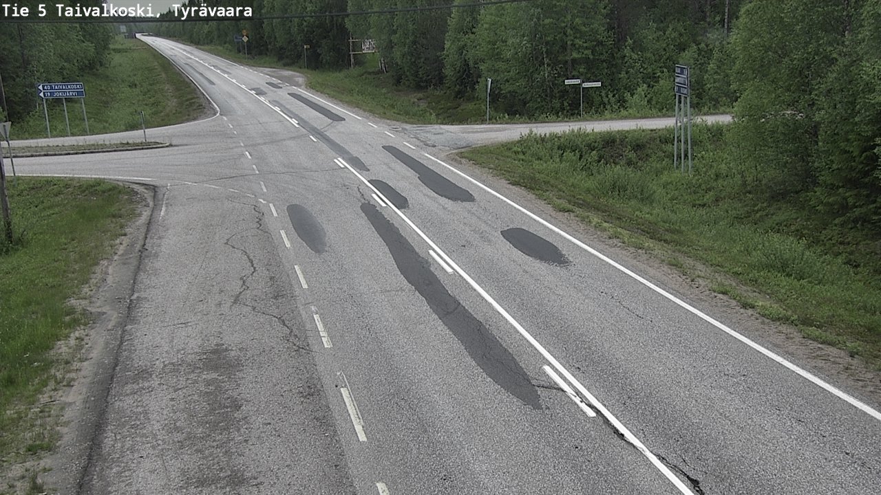 Weather Camera Image Väg 5 Taivalkoski, Tyrävaara, Taivalkoski, Pohjois-Pohjanmaa