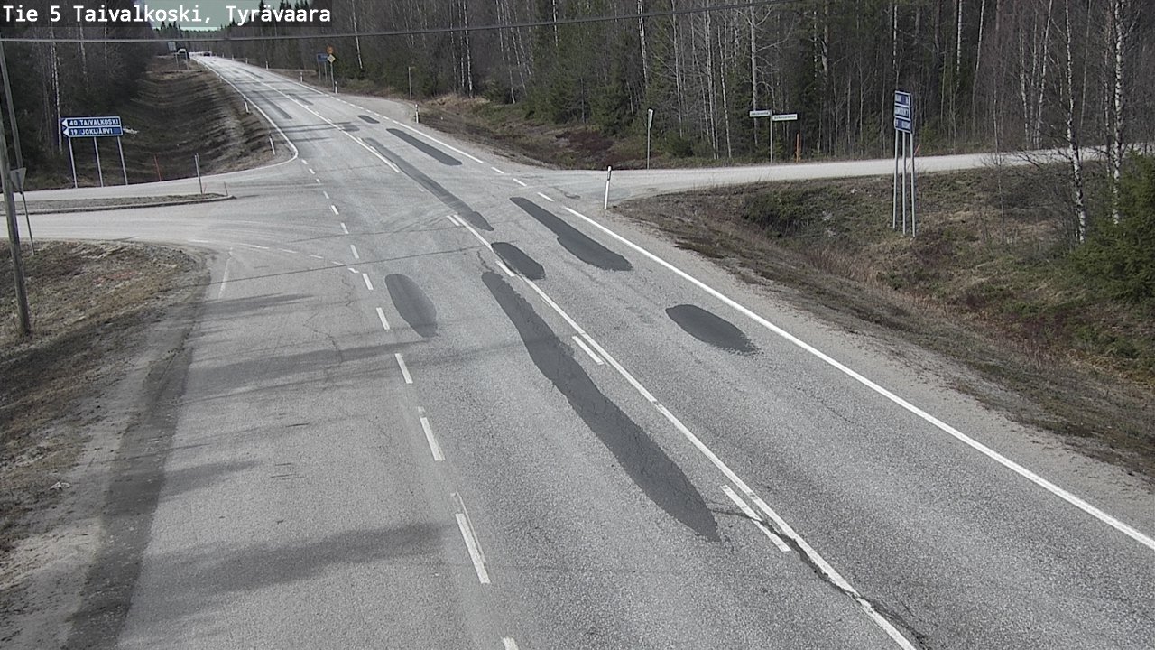 Weather Camera Image Road 5 Taivalkoski, Tyrävaara, Taivalkoski, Pohjois-Pohjanmaa