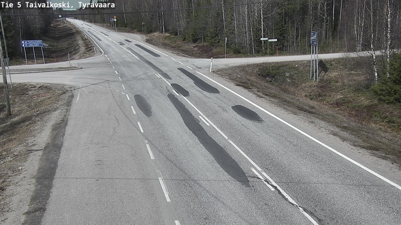 Weather Camera Image Road 5 Taivalkoski, Tyrävaara, Taivalkoski, Pohjois-Pohjanmaa