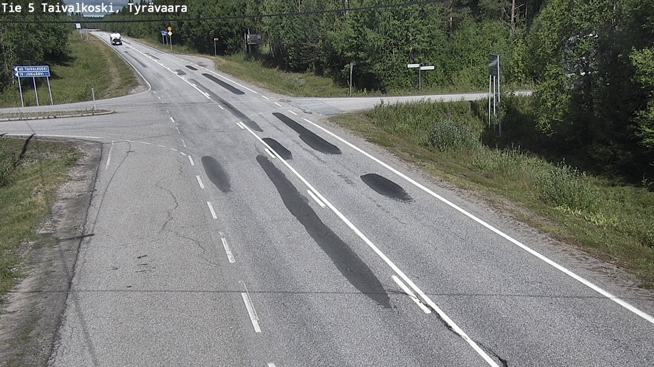 Weather Camera Image Road 5 Taivalkoski, Tyrävaara, Taivalkoski, Pohjois-Pohjanmaa