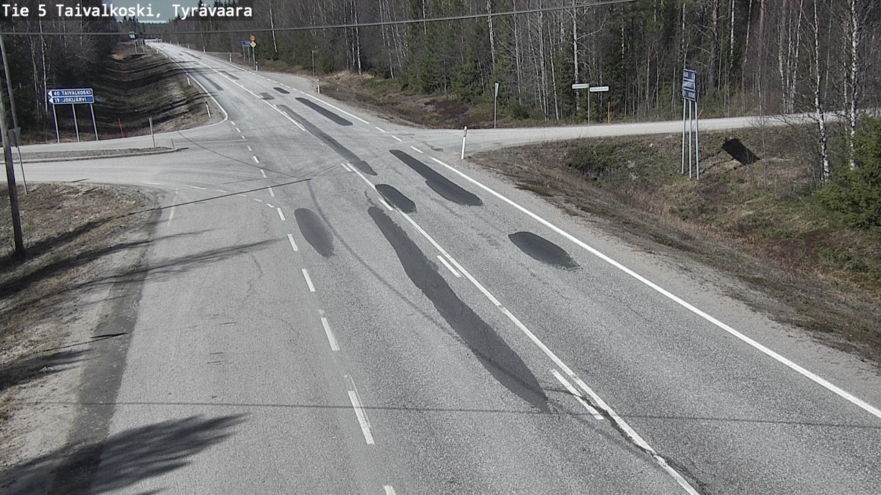 Weather Camera Image Road 5 Taivalkoski, Tyrävaara, Taivalkoski, Pohjois-Pohjanmaa