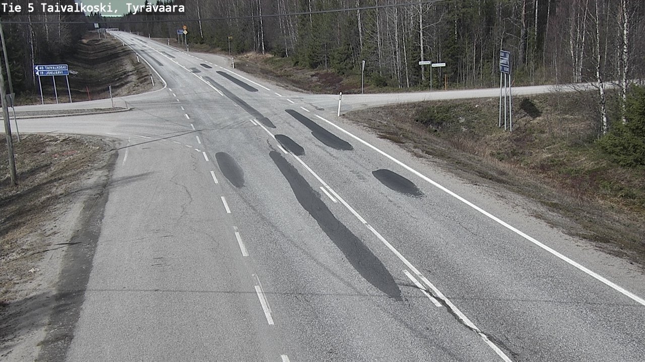 Weather Camera Image Road 5 Taivalkoski, Tyrävaara, Taivalkoski, Pohjois-Pohjanmaa