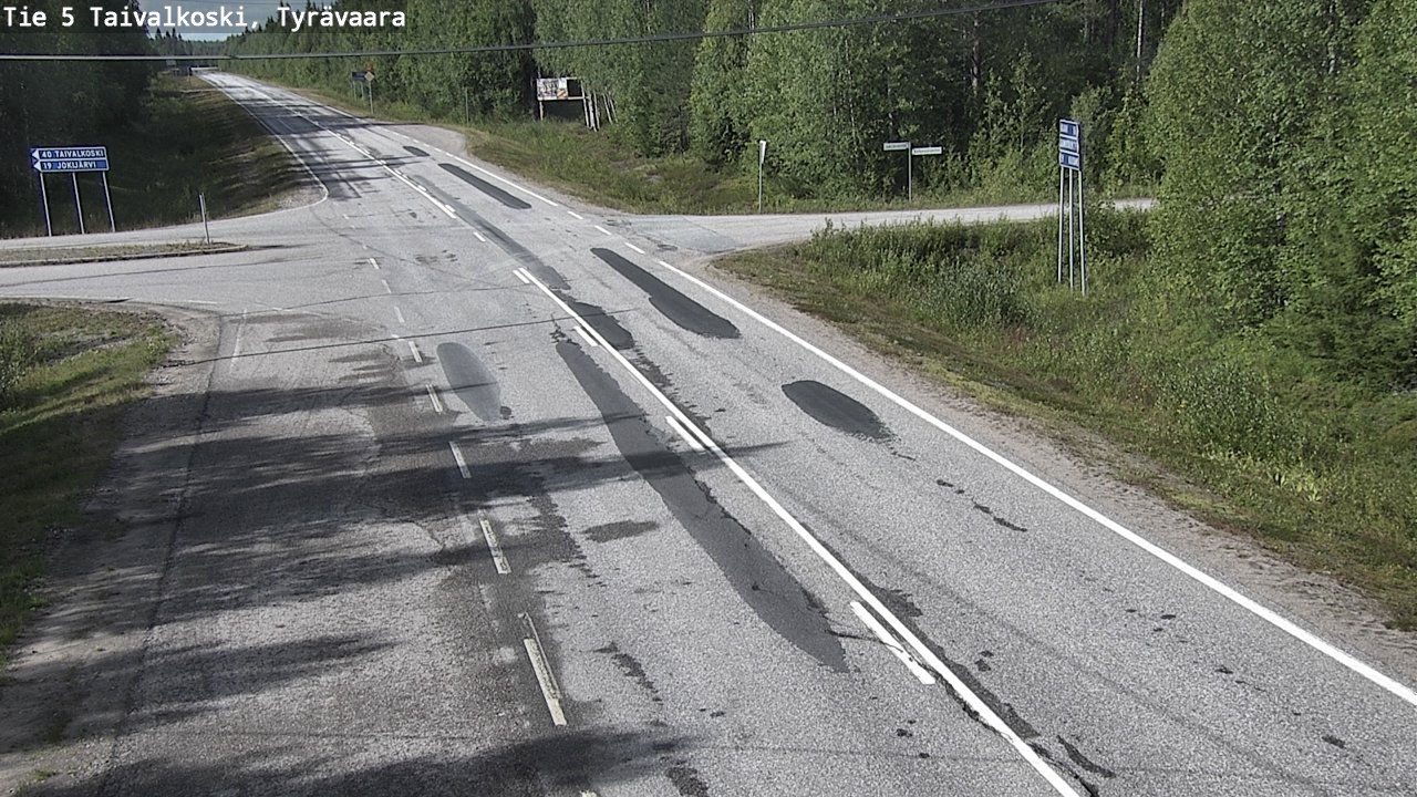 Weather Camera Image Väg 5 Taivalkoski, Tyrävaara, Taivalkoski, Pohjois-Pohjanmaa