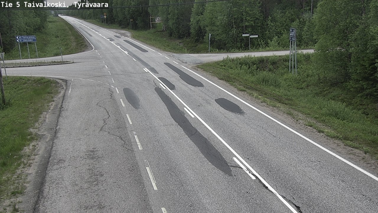 Weather Camera Image Väg 5 Taivalkoski, Tyrävaara, Taivalkoski, Pohjois-Pohjanmaa