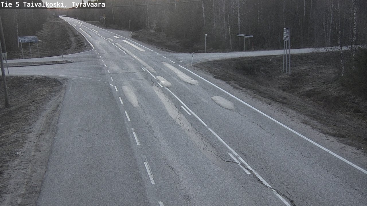 Weather Camera Image Road 5 Taivalkoski, Tyrävaara, Taivalkoski, Pohjois-Pohjanmaa