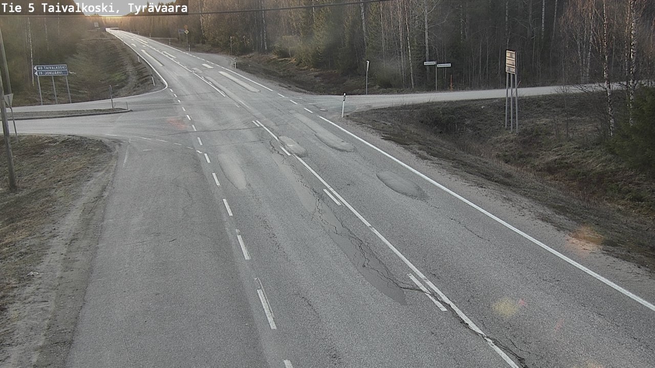 Weather Camera Image Road 5 Taivalkoski, Tyrävaara, Taivalkoski, Pohjois-Pohjanmaa