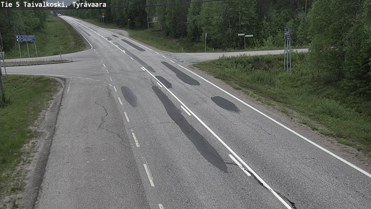 Weather Camera Image Väg 5 Taivalkoski, Tyrävaara, Taivalkoski, Pohjois-Pohjanmaa