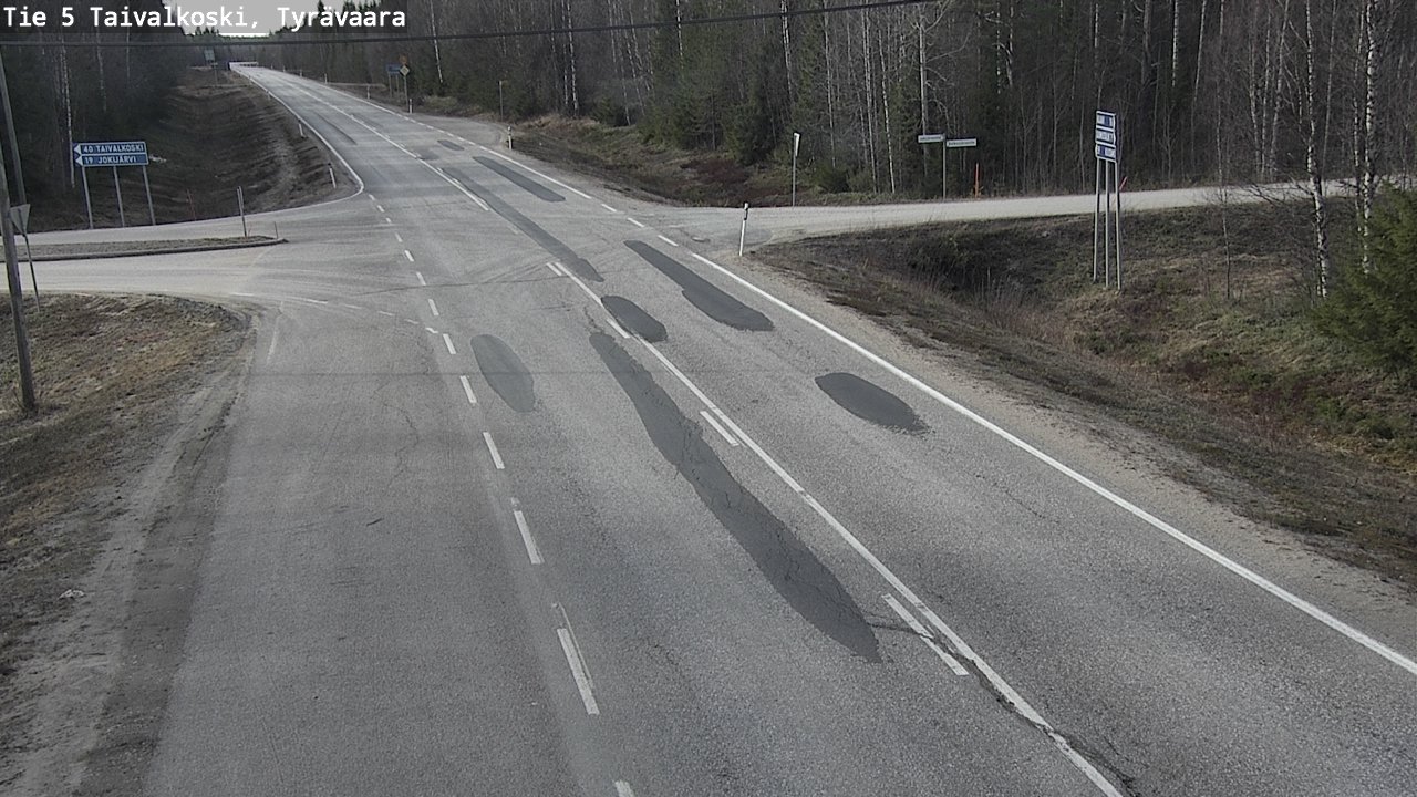Weather Camera Image Road 5 Taivalkoski, Tyrävaara, Taivalkoski, Pohjois-Pohjanmaa