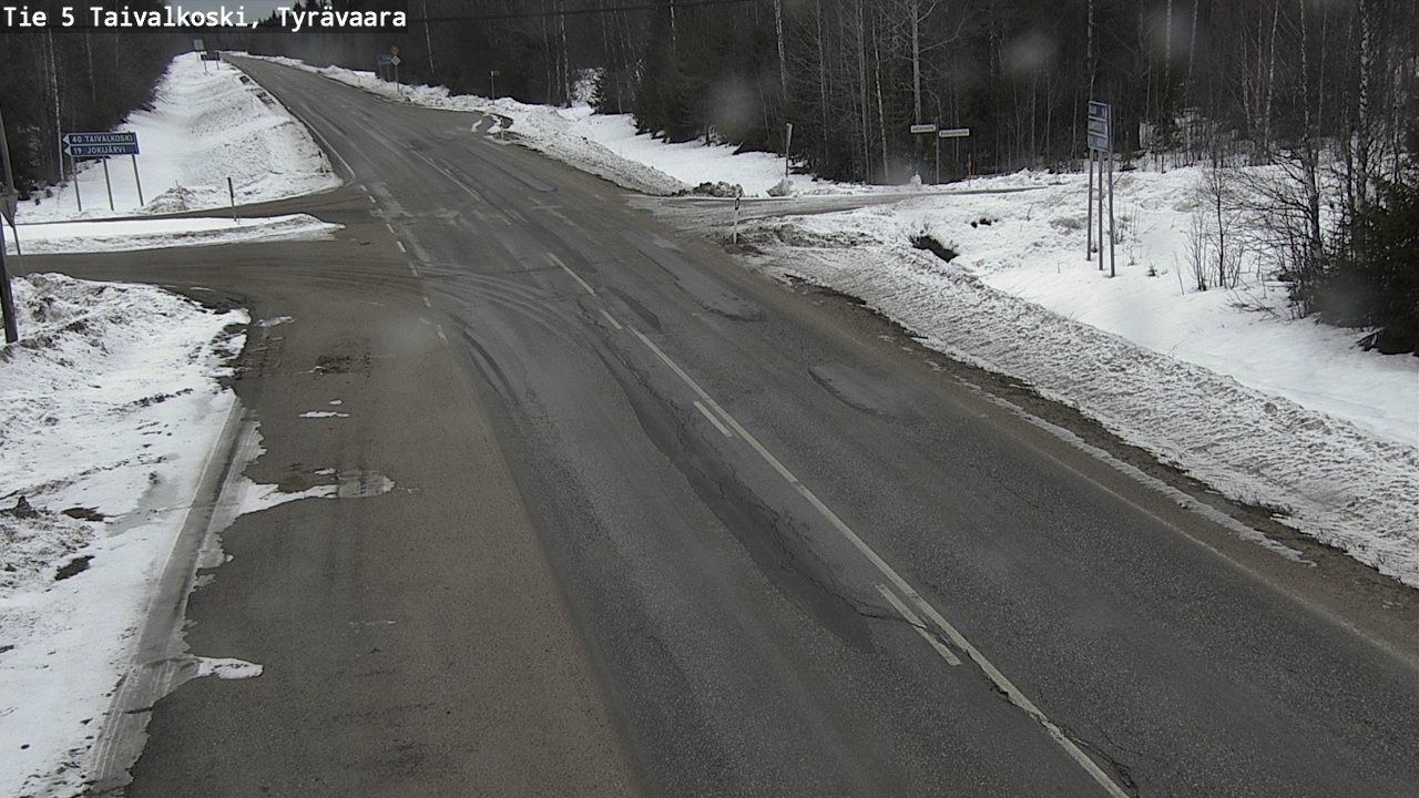 Weather Camera Image Road 5 Taivalkoski, Tyrävaara, Taivalkoski, Pohjois-Pohjanmaa