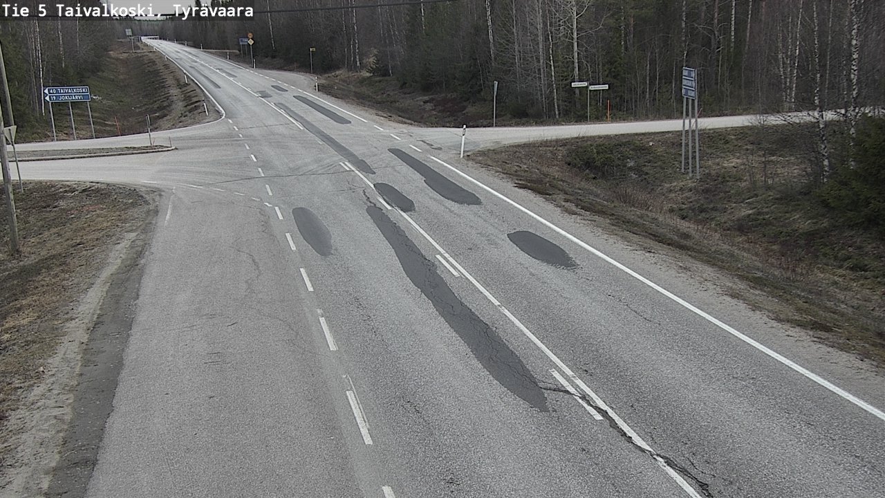 Weather Camera Image Road 5 Taivalkoski, Tyrävaara, Taivalkoski, Pohjois-Pohjanmaa