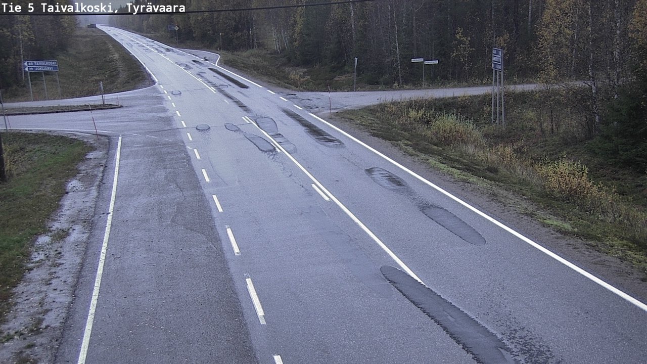 Weather Camera Image Väg 5 Taivalkoski, Tyrävaara, Taivalkoski, Pohjois-Pohjanmaa