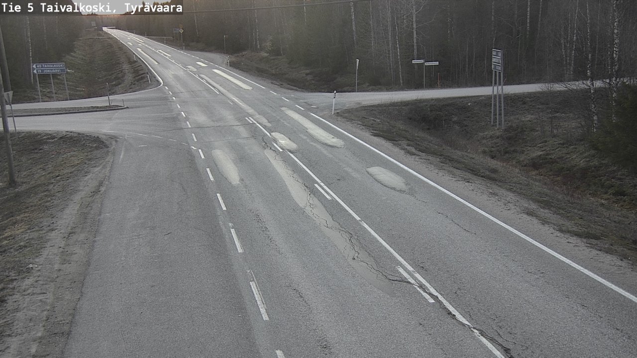 Weather Camera Image Road 5 Taivalkoski, Tyrävaara, Taivalkoski, Pohjois-Pohjanmaa