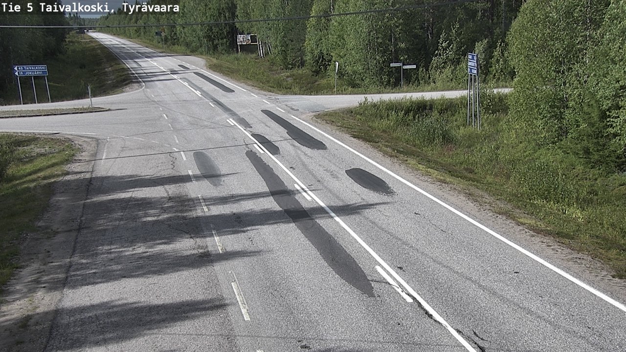 Weather Camera Image Väg 5 Taivalkoski, Tyrävaara, Taivalkoski, Pohjois-Pohjanmaa