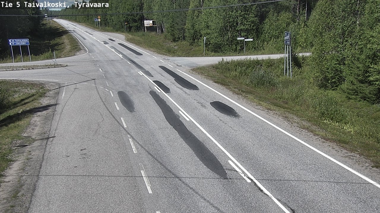 Weather Camera Image Väg 5 Taivalkoski, Tyrävaara, Taivalkoski, Pohjois-Pohjanmaa