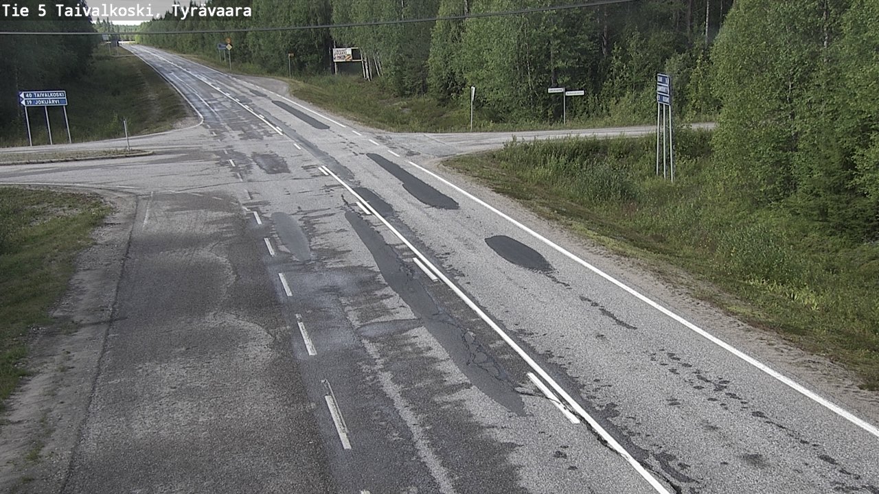Weather Camera Image Väg 5 Taivalkoski, Tyrävaara, Taivalkoski, Pohjois-Pohjanmaa