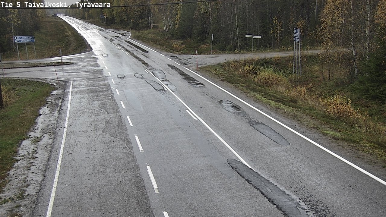 Weather Camera Image Väg 5 Taivalkoski, Tyrävaara, Taivalkoski, Pohjois-Pohjanmaa