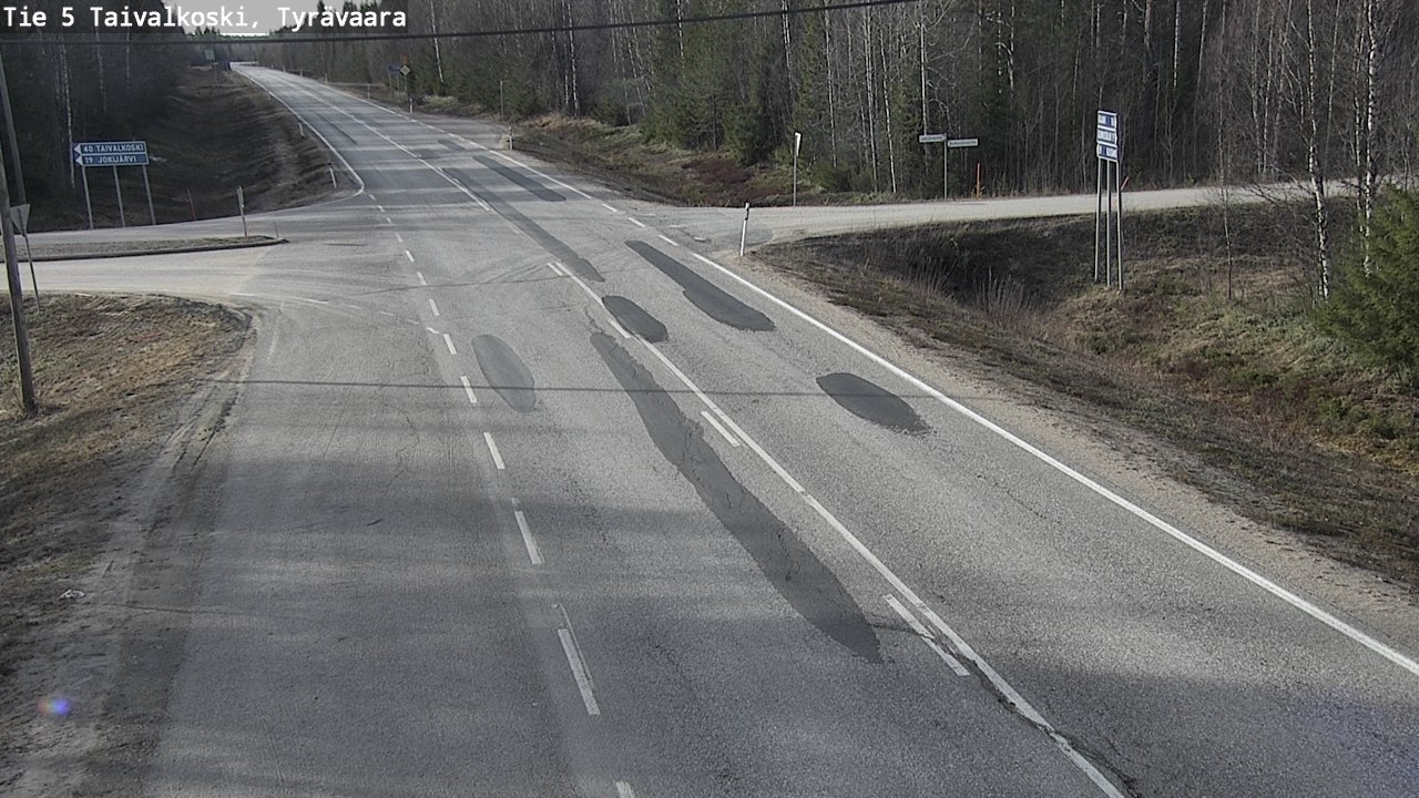 Weather Camera Image Road 5 Taivalkoski, Tyrävaara, Taivalkoski, Pohjois-Pohjanmaa